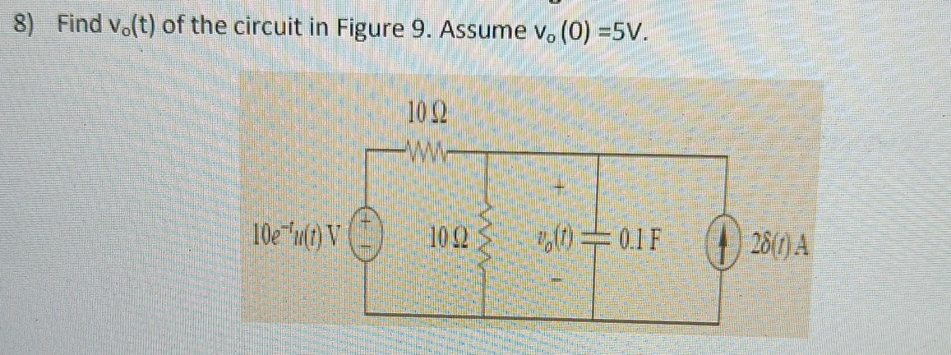 Solved 8 Find V0 T Of The Circuit In Figure 9 Assume Chegg