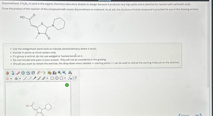 Solved Diazomethane Ch N Is Used In The Organic Chegg