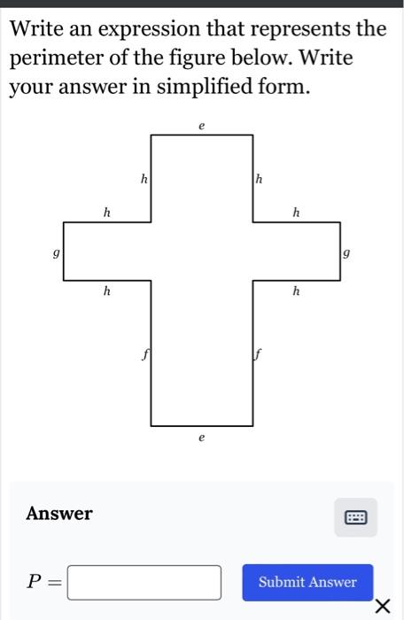 Write An Expression That Represents The Perimeter Of Chegg