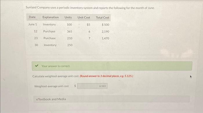 Solved Sunland Company Uses A Periodic Inventory System And Chegg