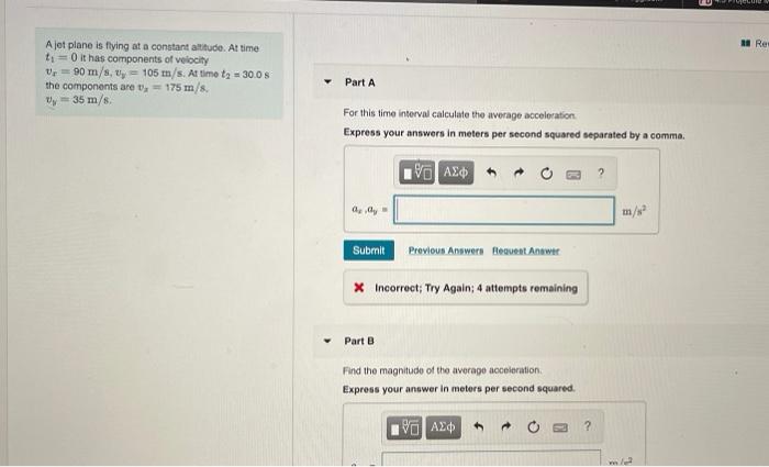 Solved A Re Ajet Plane Is Flying At A Constant Altitude At Chegg