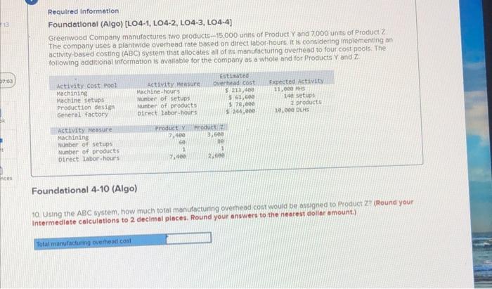 Solved 13 07 03 Ces Required Information Foundational Algo Chegg