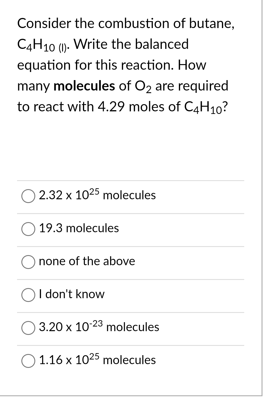 Solved Consider The Combustion Of Butane C4H10 1 Write Chegg