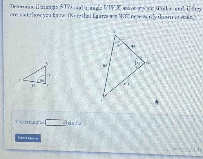 Solved Determine If Triangle Stu And Triangle Vw X Are Or Chegg