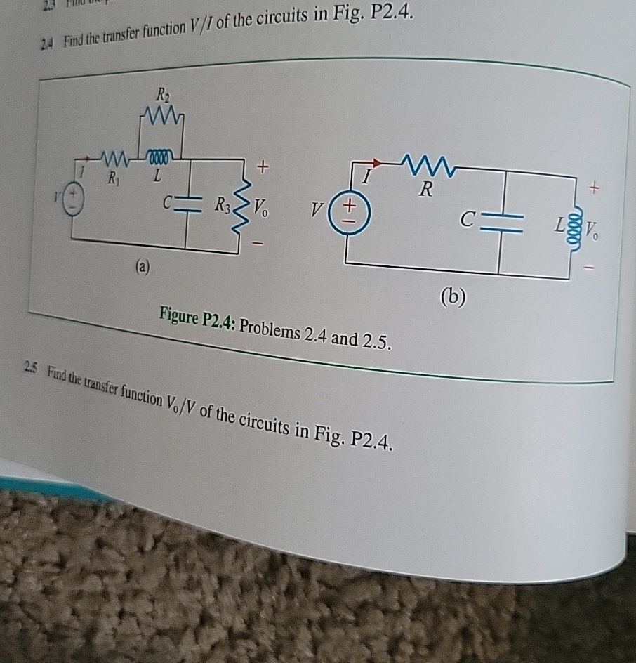 Solved Find The Transfer Function Vi Of The Circuits In Chegg