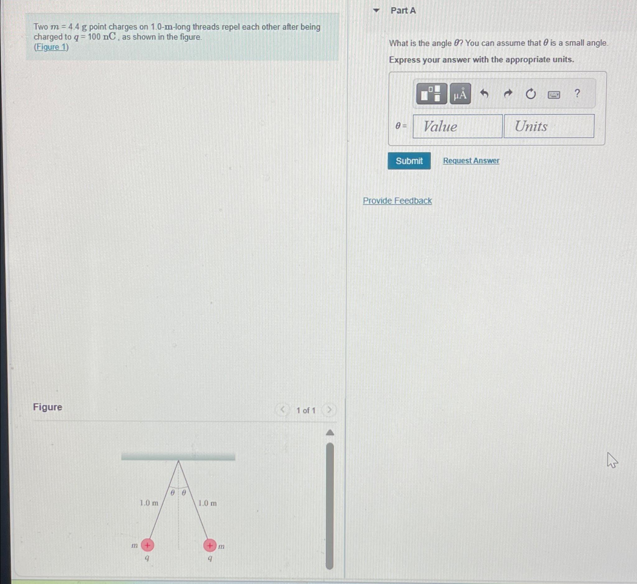 Solved Part A Ntwo M G Point Charges On M Long Chegg