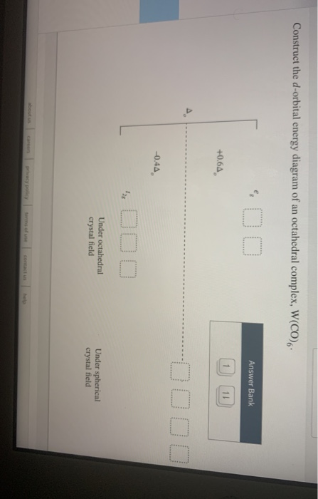 Solved Construct The D Orbital Energy Diagram Of An Chegg