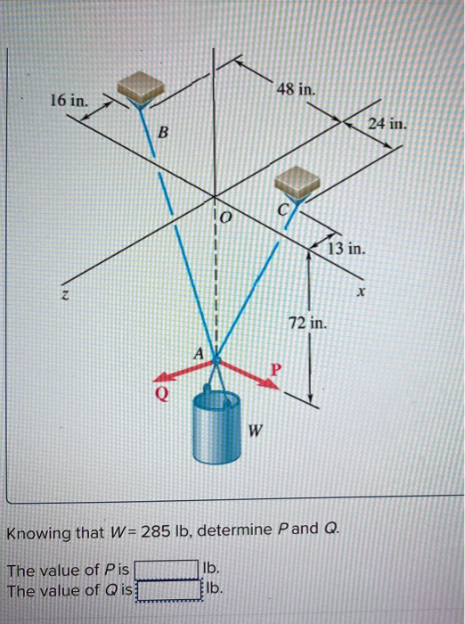 Solved A Container Of Weight Wis Suspended From Ring A Chegg