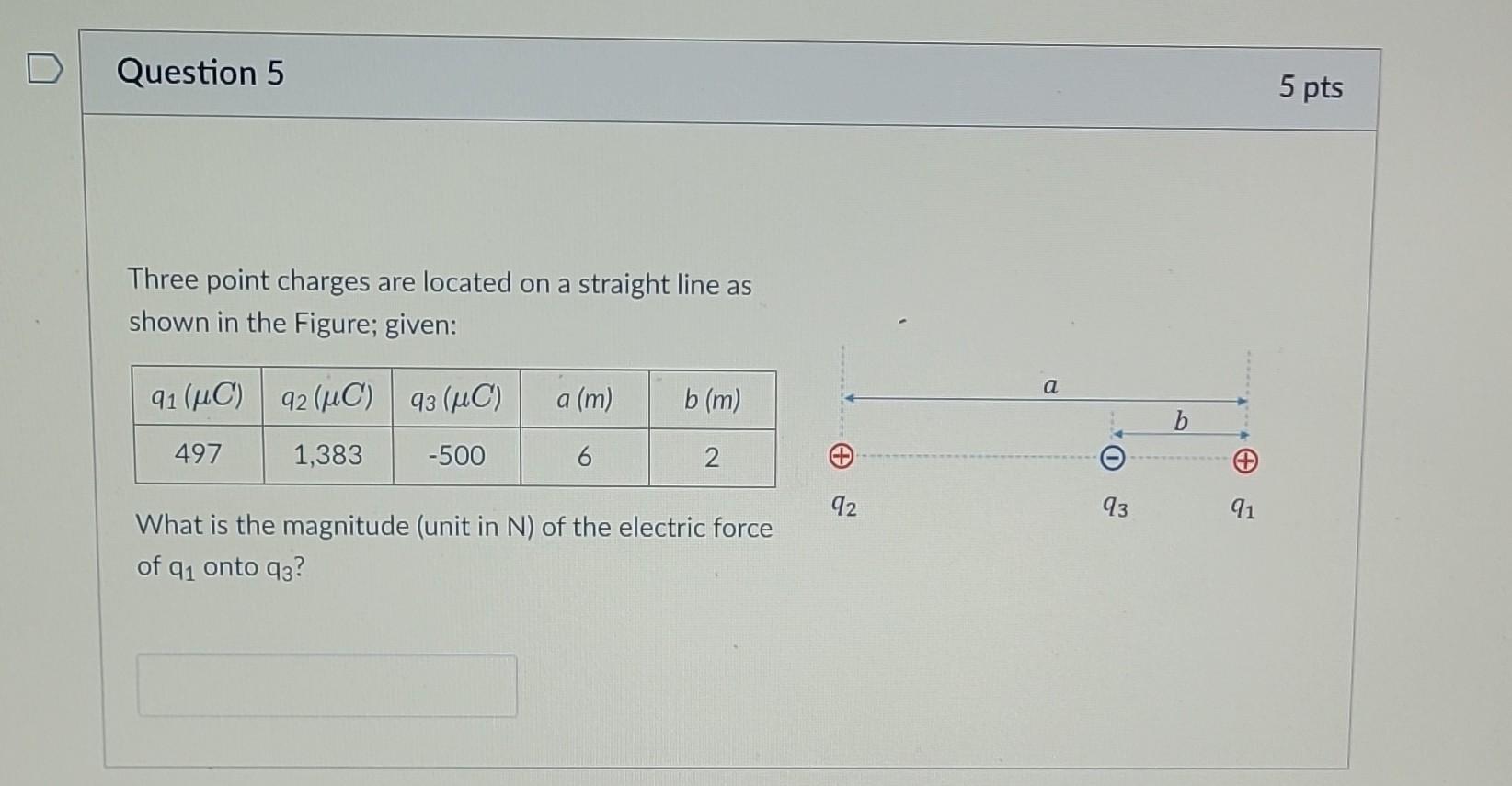 Solved Three Point Charges Are Located On A Straight Line As Chegg