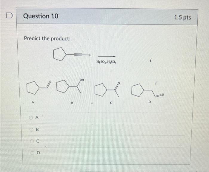 Solved Question Pts Predict The Product H Hgso Chegg