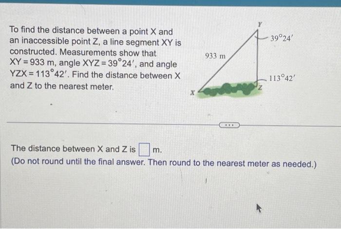 Solved To Find The Distance Between A Point X And An Chegg