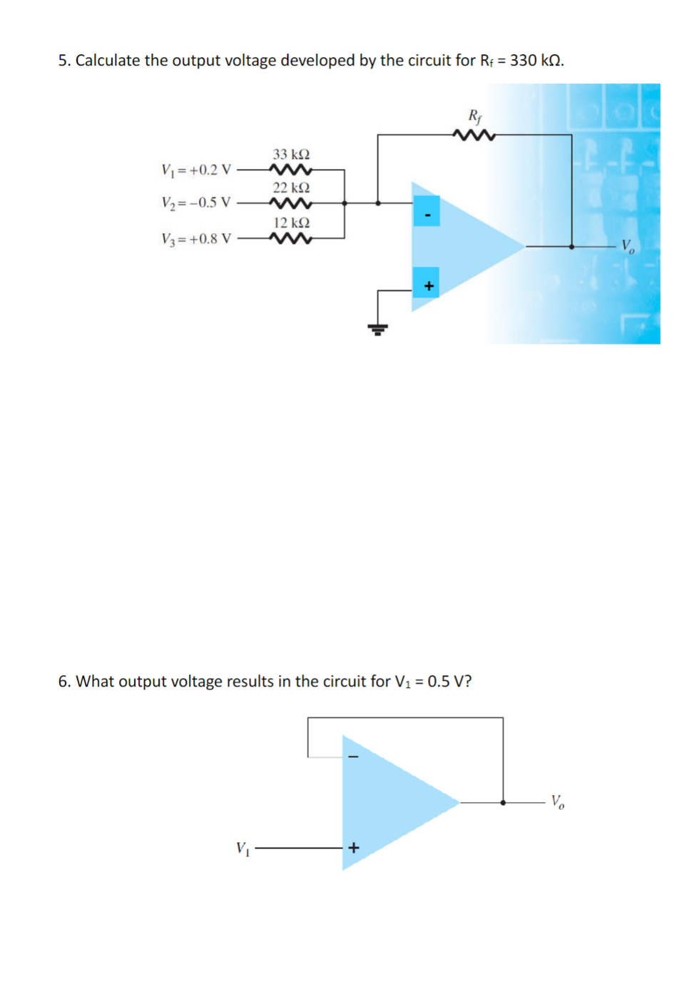 Solved Calculate The Output Voltage Developed By The Circuit Chegg