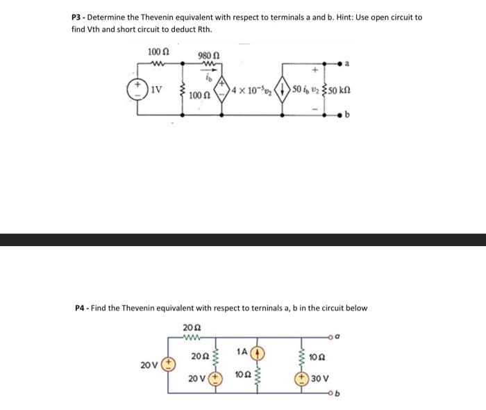 Solved P Determine The Thevenin Equivalent With Respect Chegg