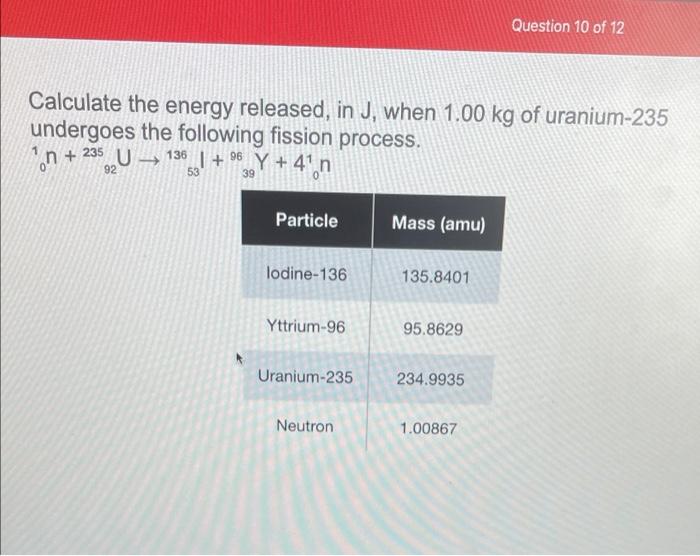 Solved Question Of Calculate The Energy Released