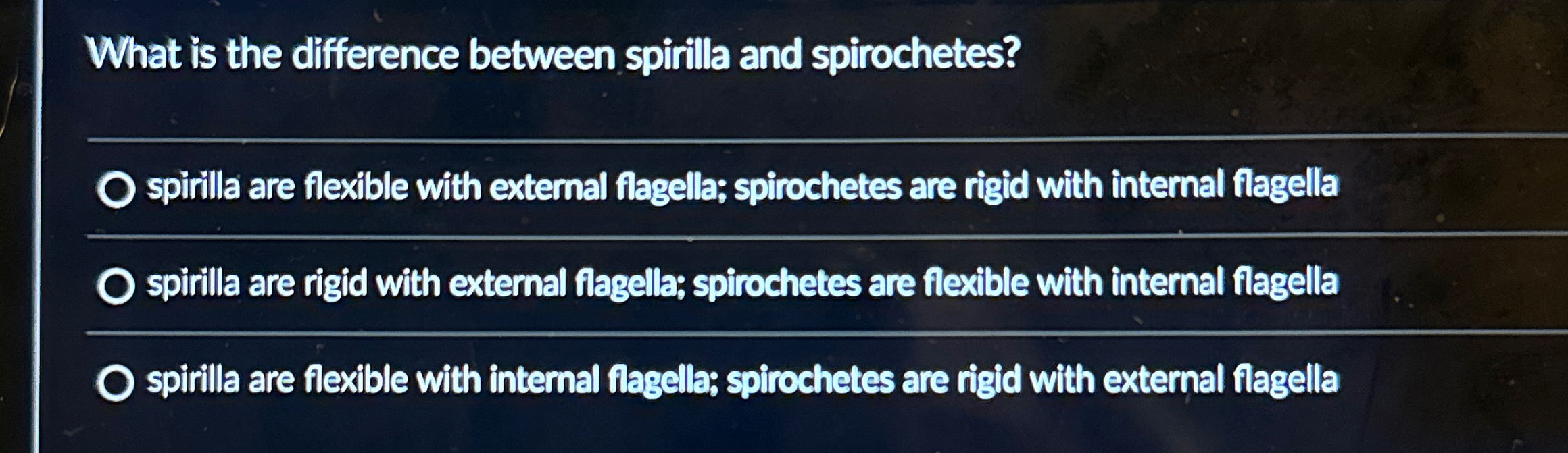 Solved What Is The Difference Between Spirilla And Chegg