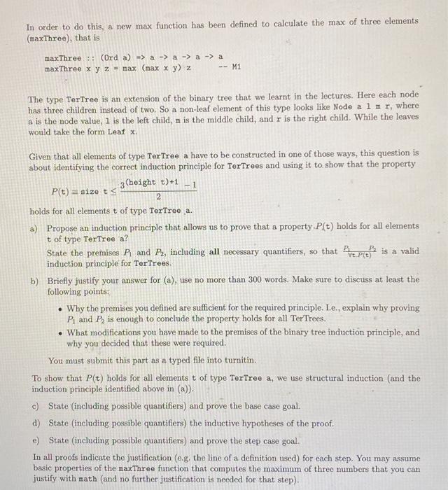 Solved Consider The Following Definition Of Ternary Trees Of Chegg