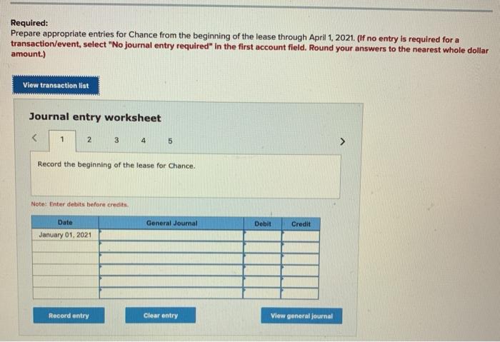 Solved Chance Enterprises Leased Equipment From Third Bank Chegg