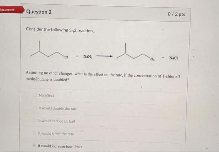 Solved Consider The Following SN2 Reaction Assuming No Chegg