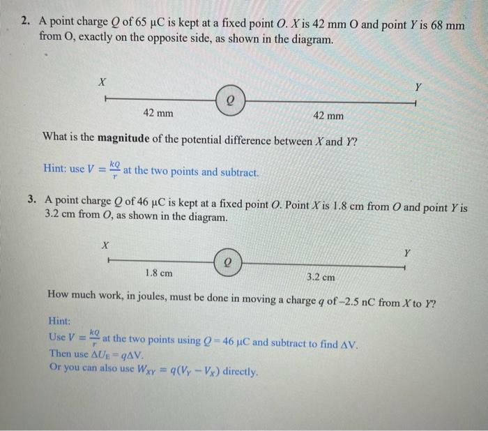 Solved F R Kq Q Example Two Point Charges Q C And Chegg