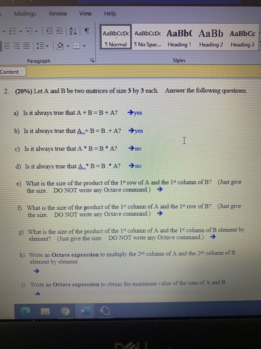 Solved Mailings Review View Help E E AL AaBbCcDc AaBbCcDc Chegg