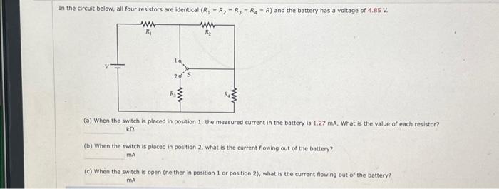 Solved In The Circuit Below All Four Resistors Are Chegg