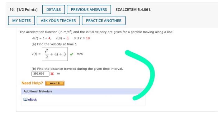 Solved 16 1 2 Points DETAILS PREVIOUS ANSWERS SCALCET8M Chegg