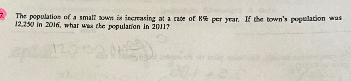 Solved The Population Of A Small Town Is Increasing At A Chegg