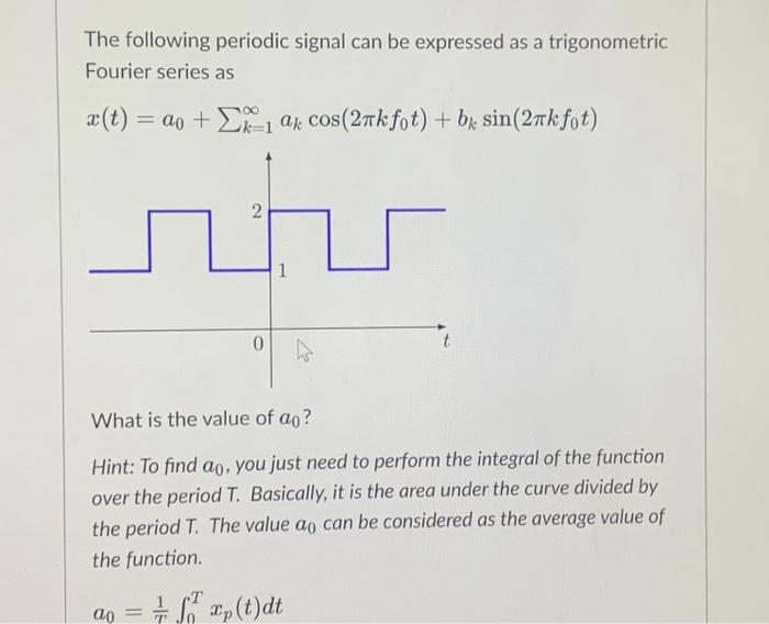 Solved The Following Periodic Signal Can Be Expressed As A Chegg