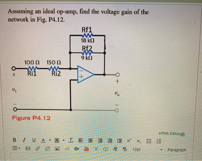 Solved Assuming An Ideal Op Find The Voltage Gain Of Chegg