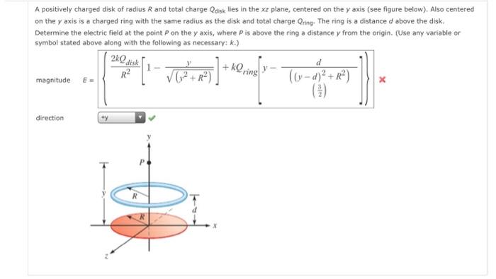 Solved A Positively Charged Disk Of Radius R And Total C