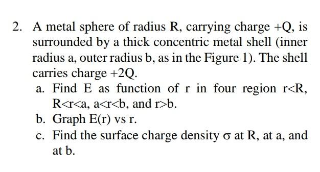 Solved A Metal Sphere Of Radius R Carrying Charge Q Is Chegg