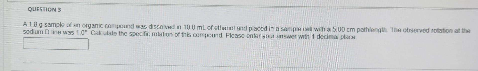 Solved A G Sample Of An Organic Compound Was Dissolved Chegg