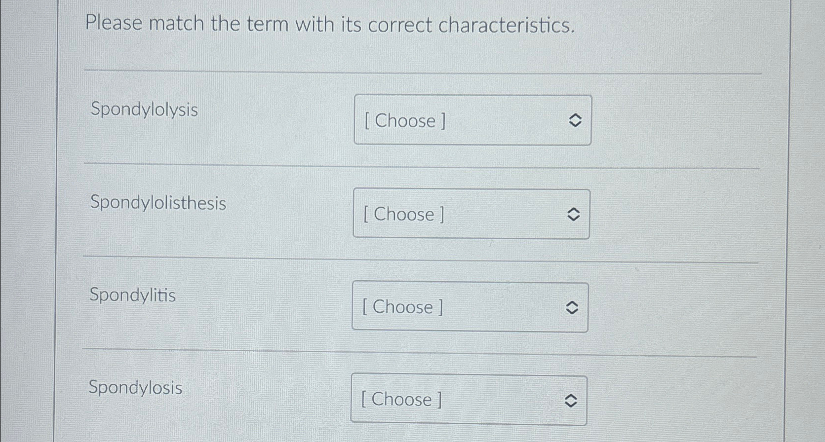 Solved Please Match The Term With Its Correct Chegg