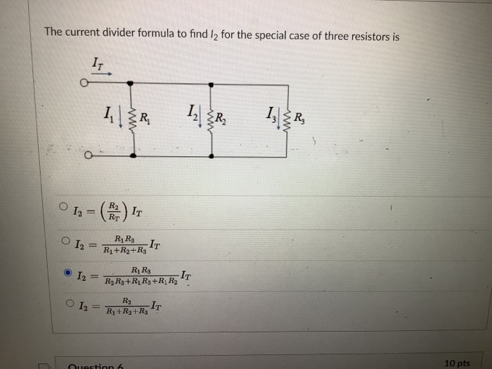 Solved The Current Divider Formula To Find 12 For The Chegg