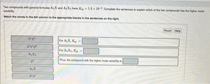 Solved Two Compounds With General Formulas A X And A X Heve Chegg