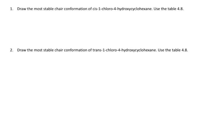 Solved Draw The Most Stable Chair Conformation Of Chegg
