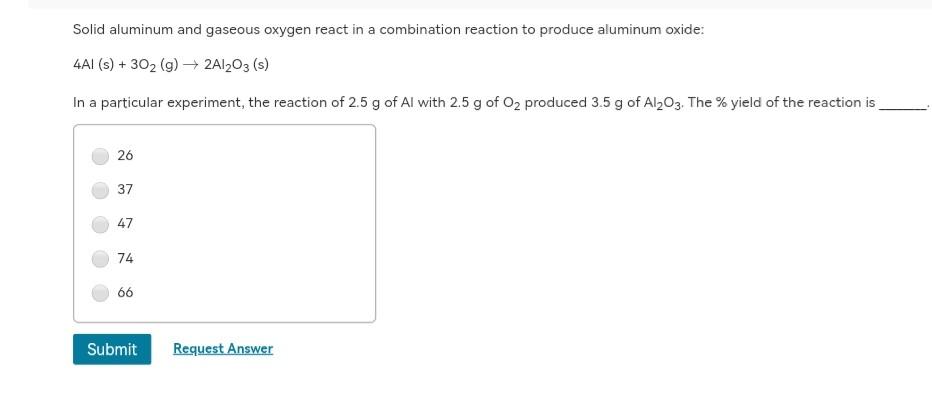 Solved Solid Aluminum And Gaseous Oxygen React In A Chegg