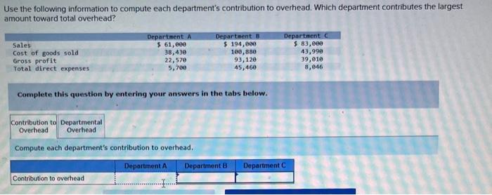 Solved Use The Following Information To Compute Each Chegg