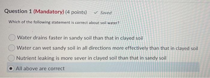 Solved Question 1 Mandatory 4 Points Saved Which Of Chegg