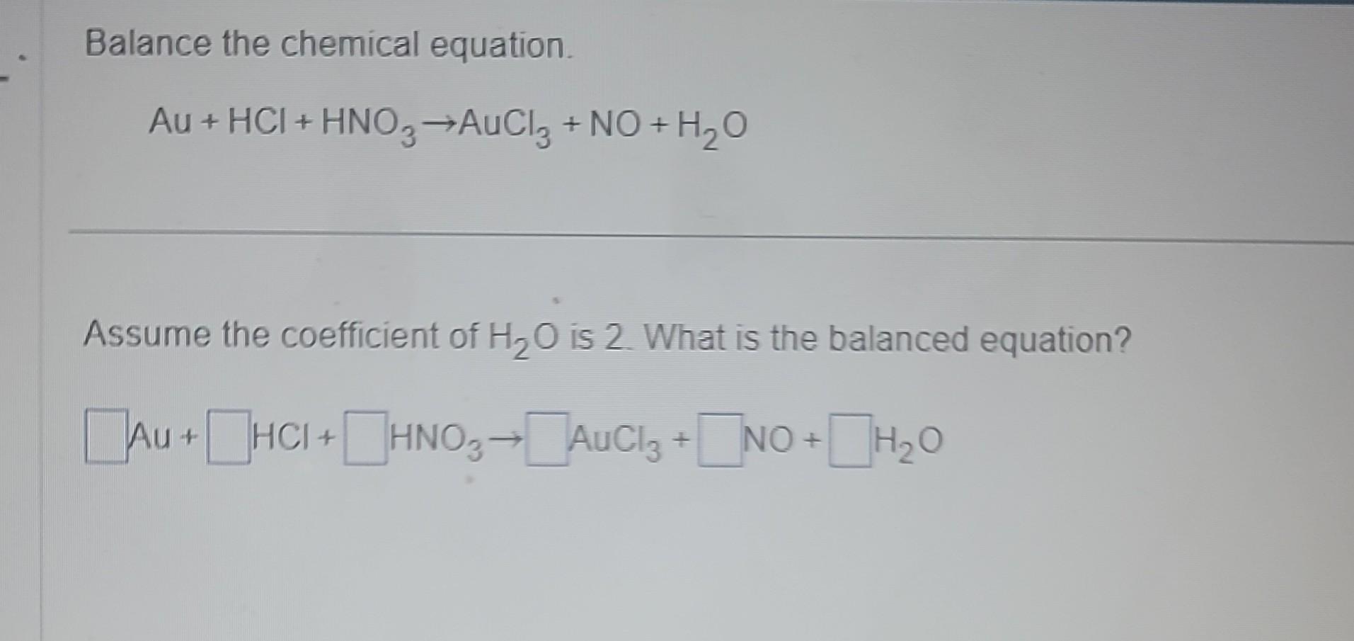 Solved Balance The Chemical Equation Chegg