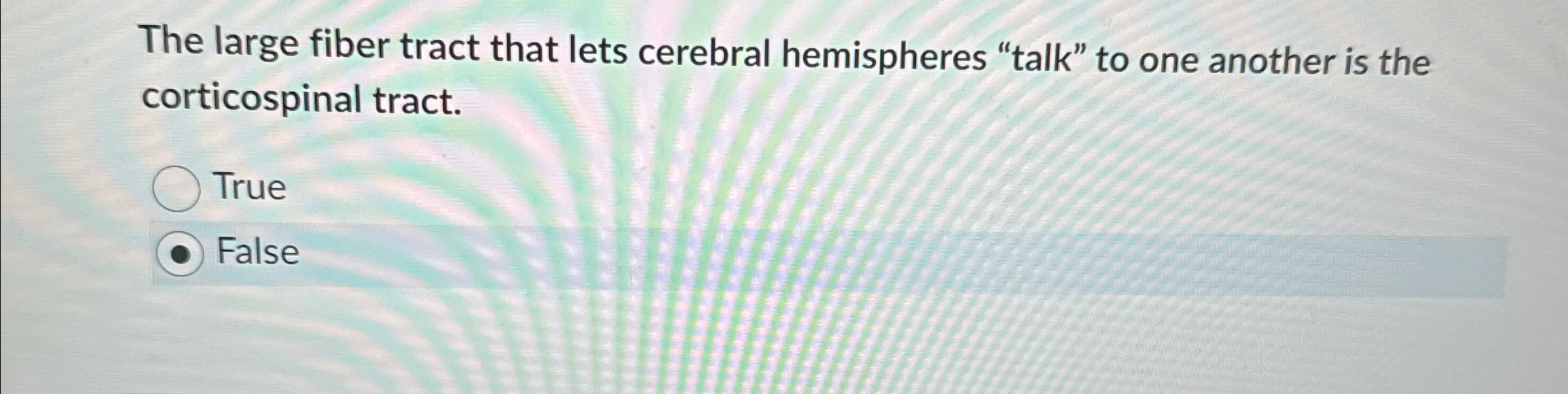 Solved The Large Fiber Tract That Lets Cerebral Hemispheres Chegg