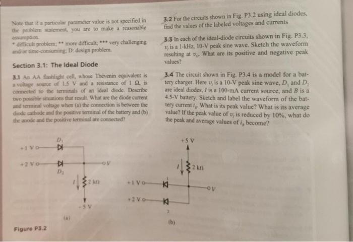 Solved For The Circuits Shown In Fig P Using Ideal Chegg