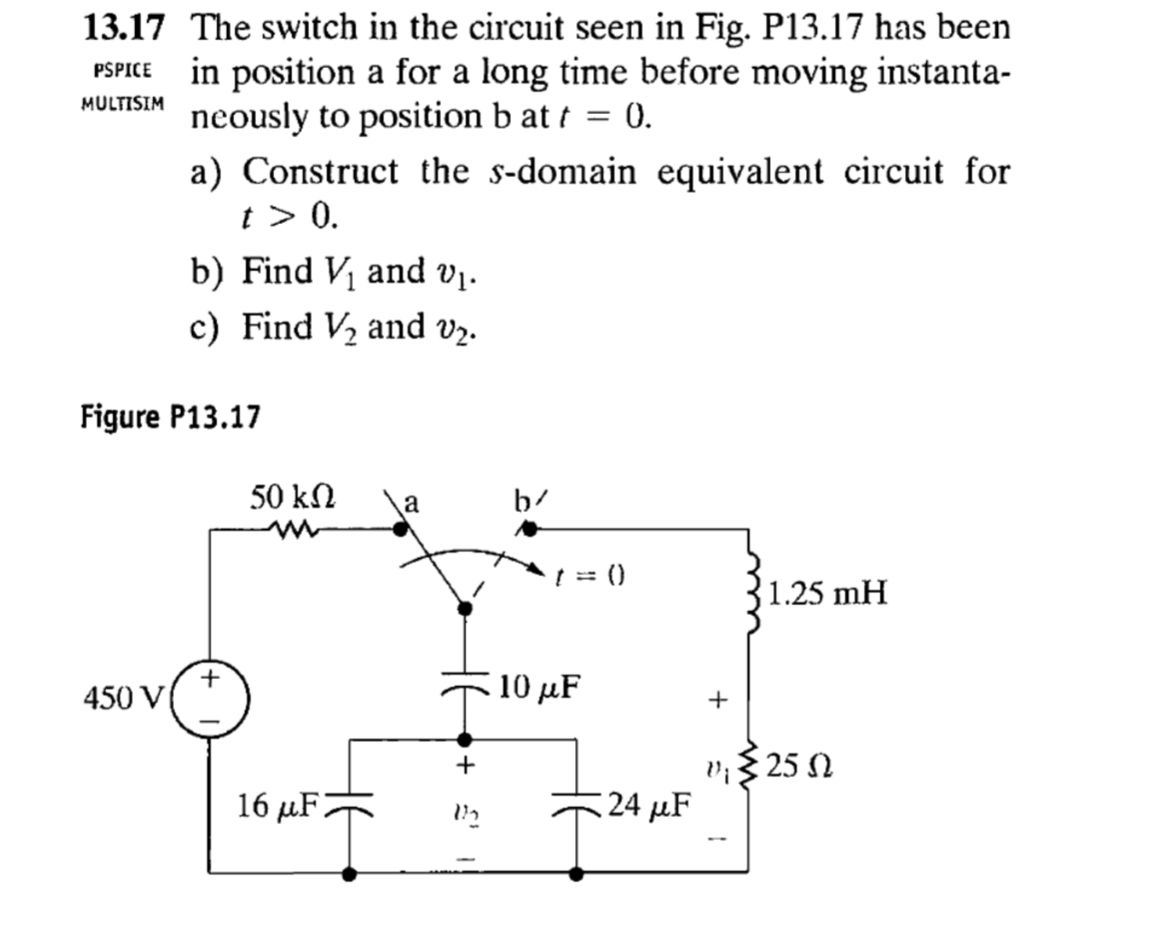 Solved The Switch In The Circuit Seen In Fig P Chegg