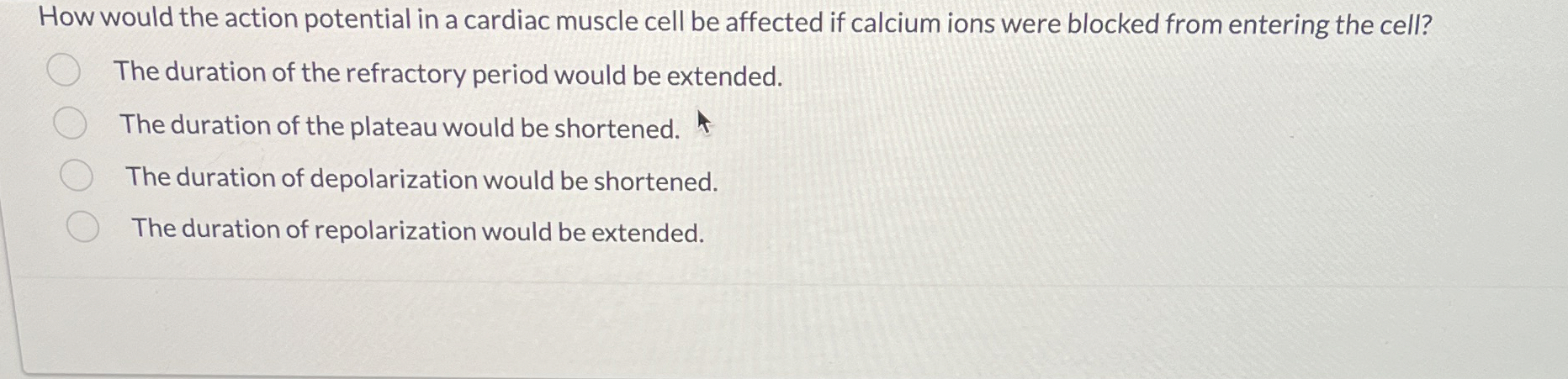 Solved How Would The Action Potential In A Cardiac Muscle Chegg