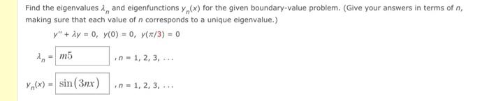 Find The Eigenvalues N And Eigenfunctions Yn X For Chegg