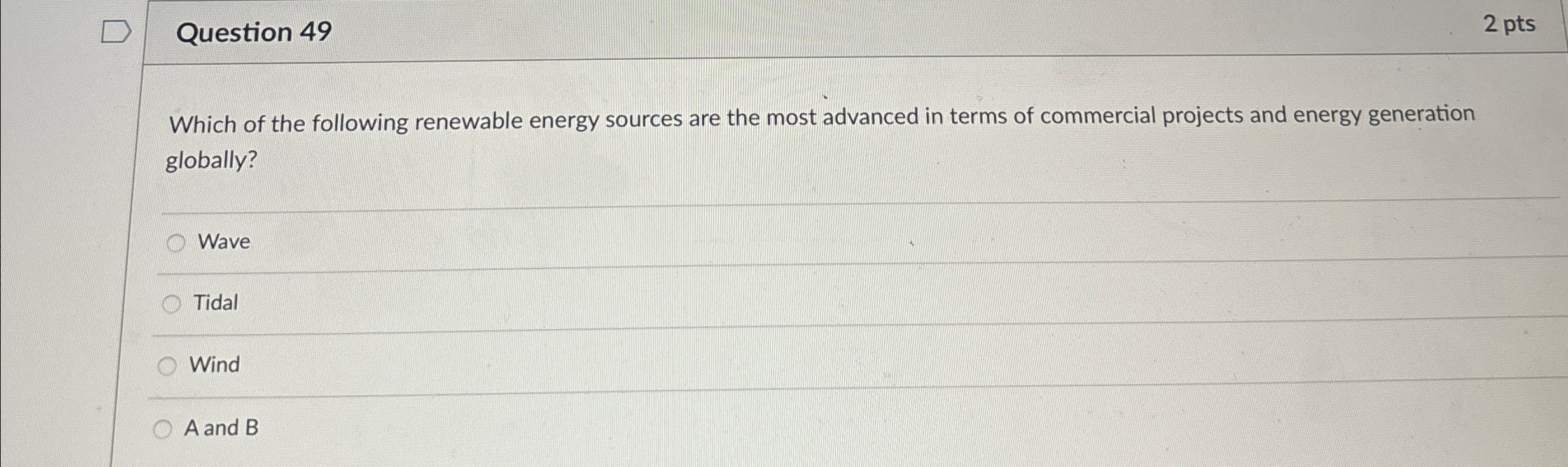 Solved Question Ptswhich Of The Following Renewable Chegg