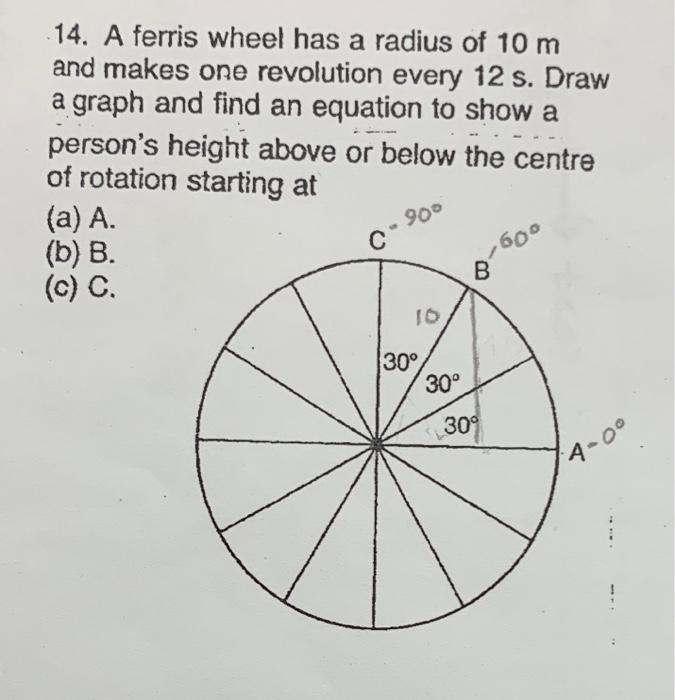 Solved A Ferris Wheel Has A Radius Of M And Makes One Chegg