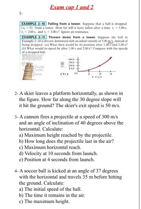 Solved Exam Cap 1 And 2 1 EXAMPLE 2 10 Falling From A Chegg