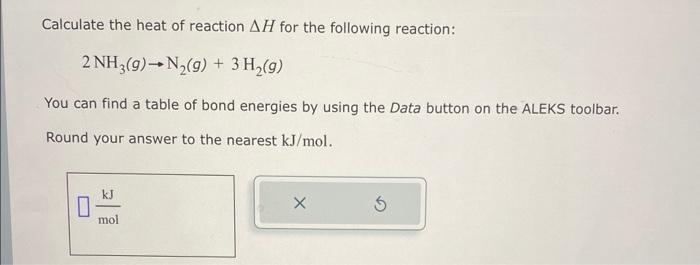 Solved Calculate The Heat Of Reaction H For The Followin