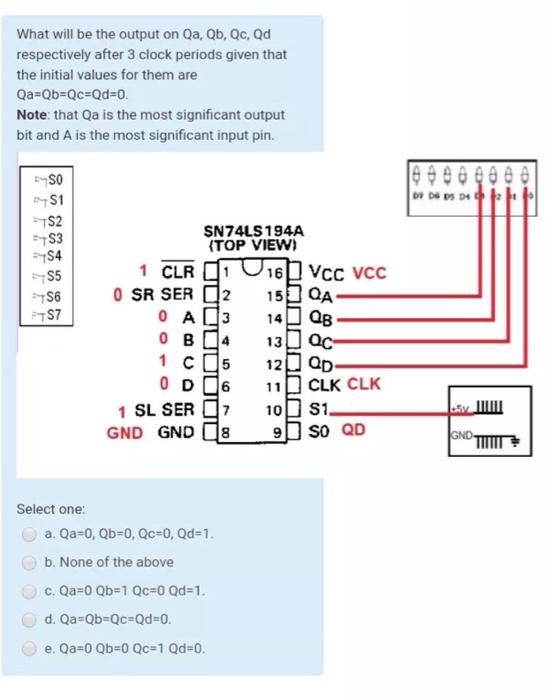 Solved What Will Be The Output On Qa Qb Qc Qd Chegg